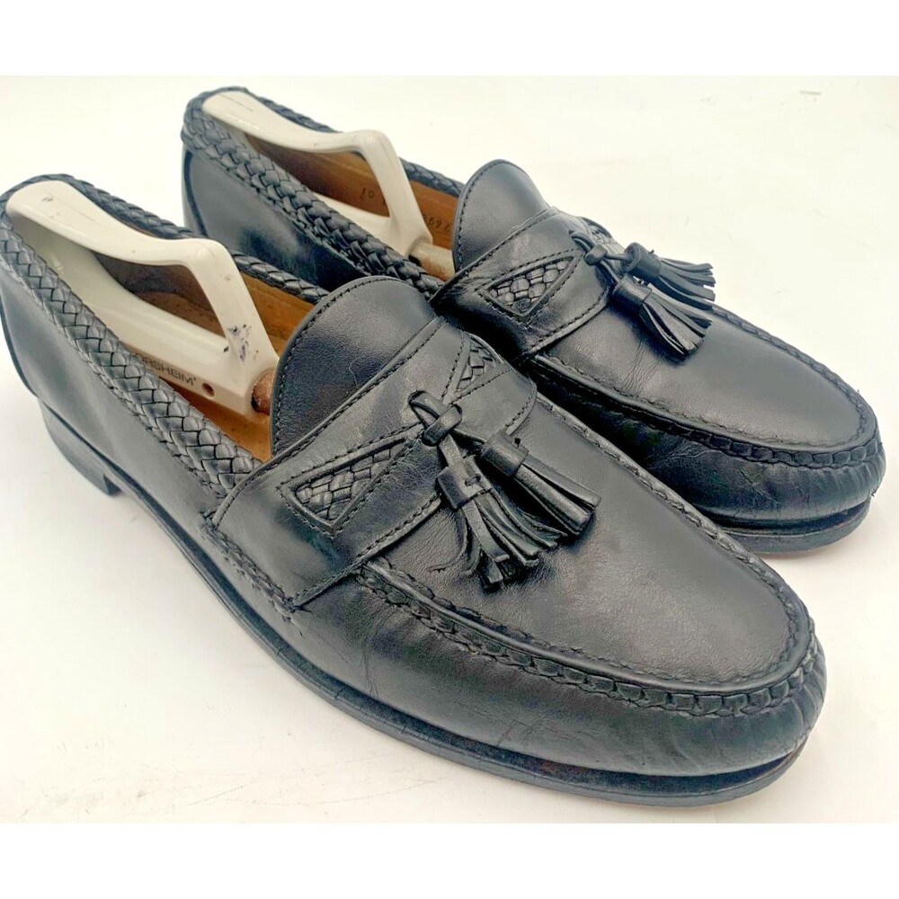 Allen Edmonds Maxfield Black Tassel Loafers Men’s 10 B Dress Shoes Made in USA